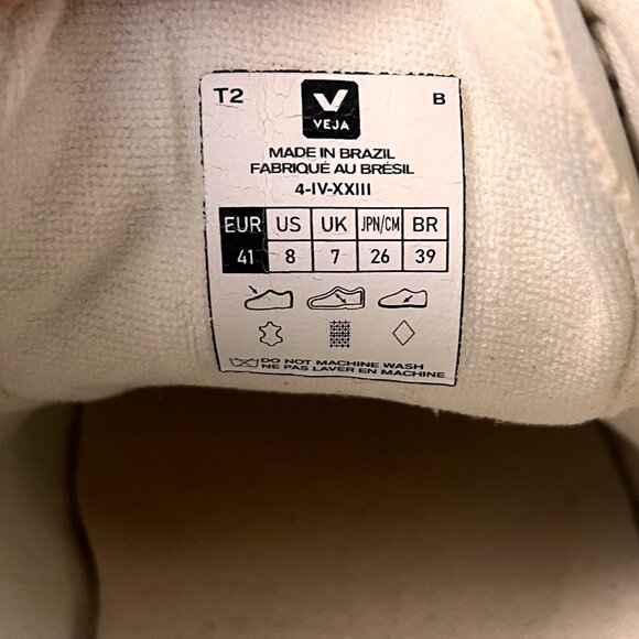 Veja Classic White Leather Campo Sneaker Sz M 8/ W 10 - Picture 13 of 14